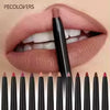 12 Colors Waterproof Matte Lip Liner Pencil & Tint Lipstick – Long Wear, Non-Stick Cup